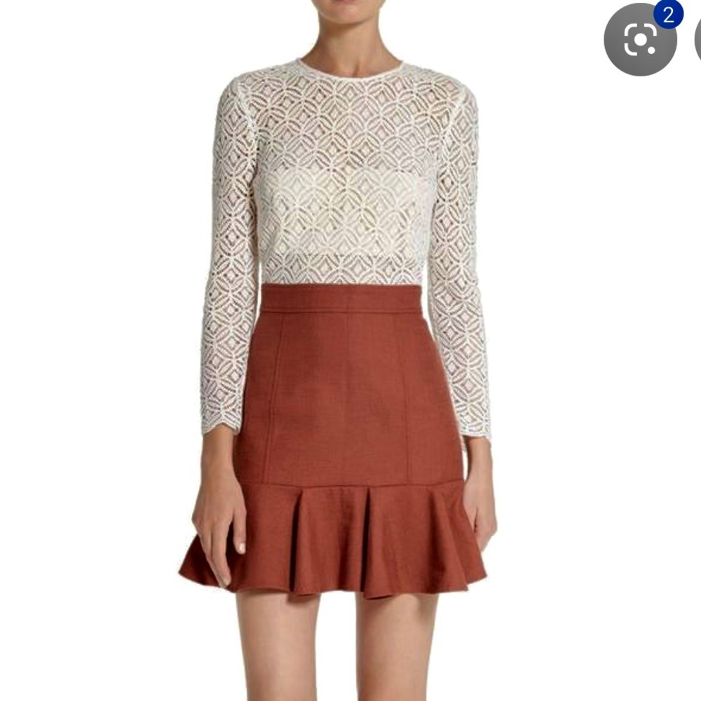 Veronica Beard White and Brown Mini Dress